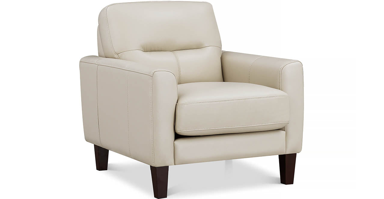 Chloe Leather Sofa Collection, Vanilla White